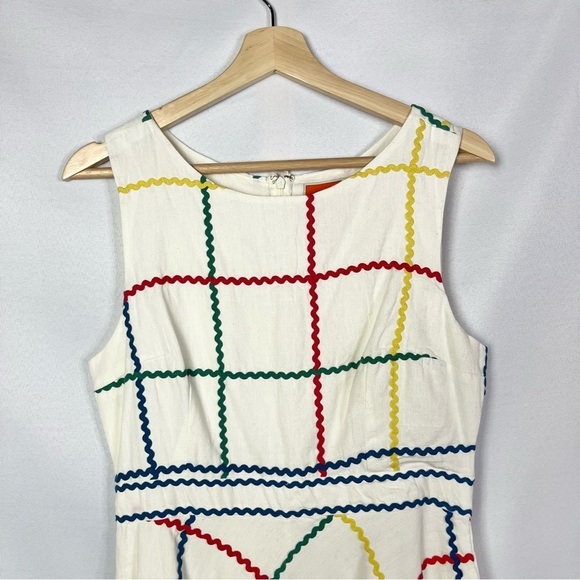 Modcloth Perky Personality Ric Rac Plaid Fit & Flare Mini Dress M - Picture 4 of 6